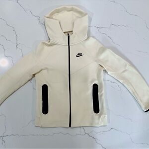 Nike Tech Kids Cream Hoodie with Black Accents